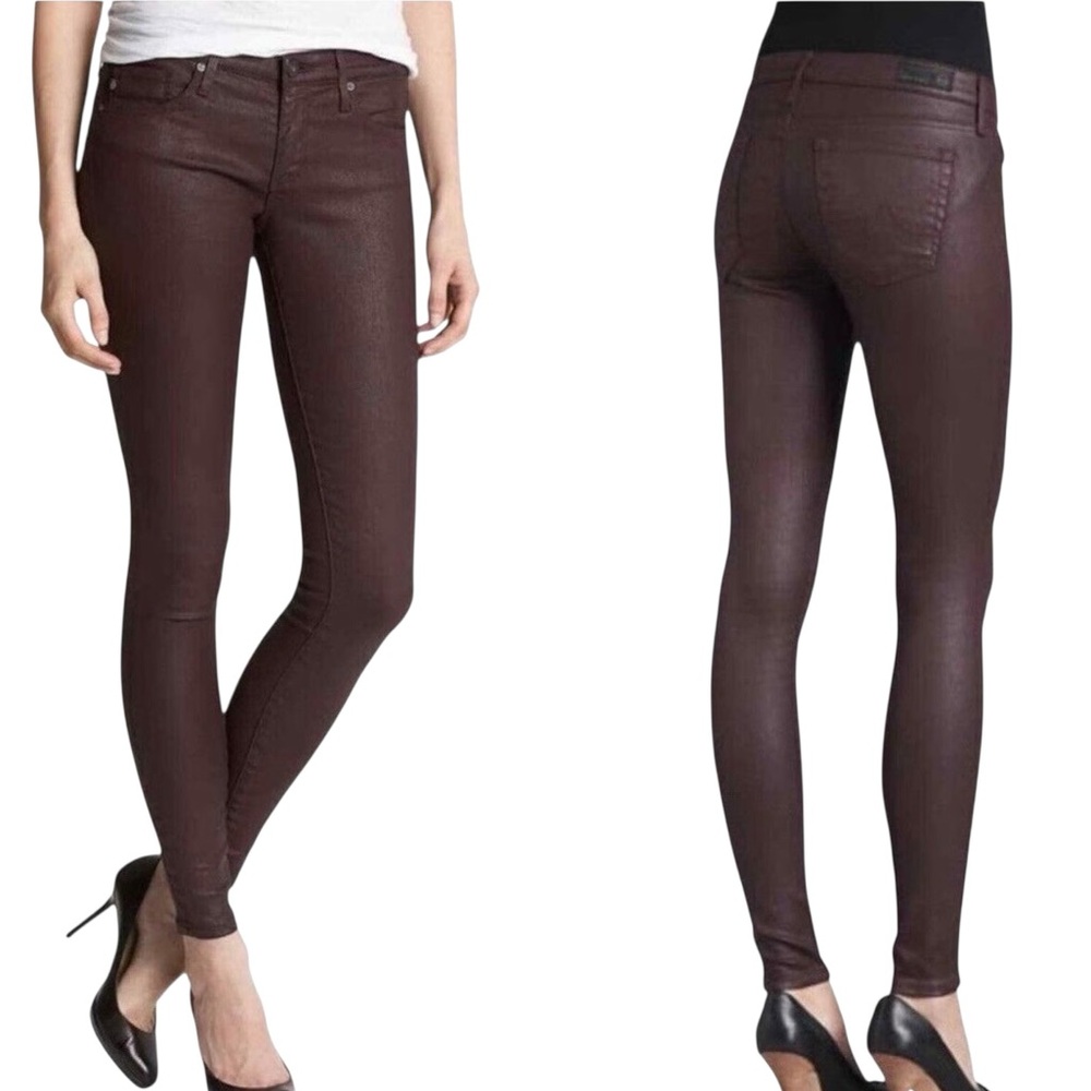 Adriano Goldschmied The Legging Super Skinny Brown Leatherette Ankle Jeans - 29